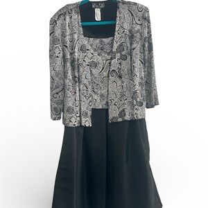 Alex Evenings Women’s Black/Silver 2 Piece Dress Size 18